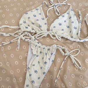 Montce Cream and Blue Floral Bikini